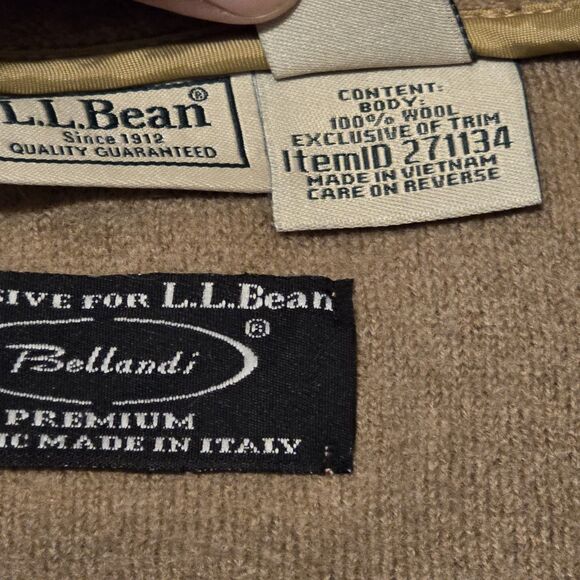 L.L. Bean Pea Coat 100% Bellandi Italian Wool Beige Women’s 1X - Picture 6 of 9